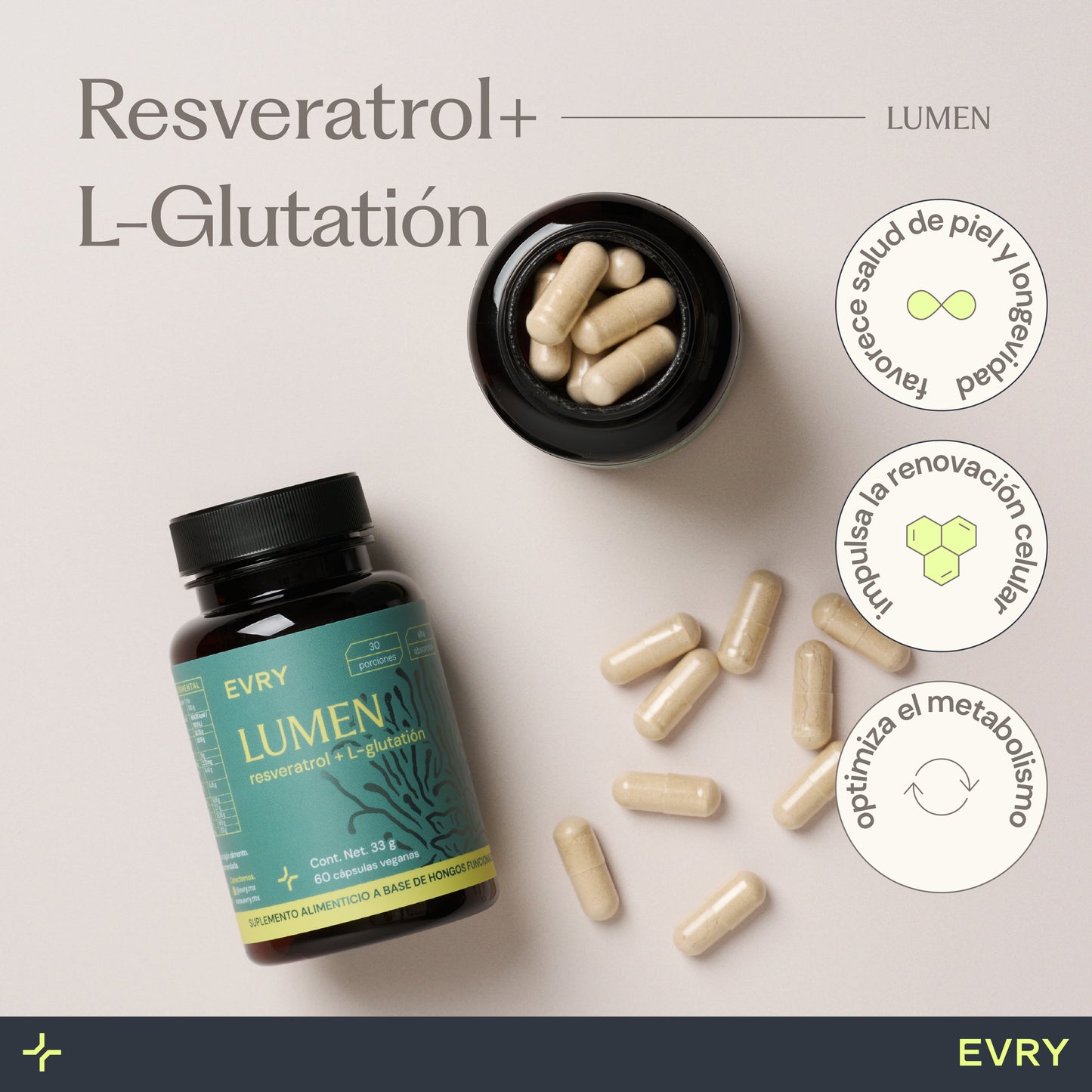 02 LUMEN - Resveratrol + L-Glutatión